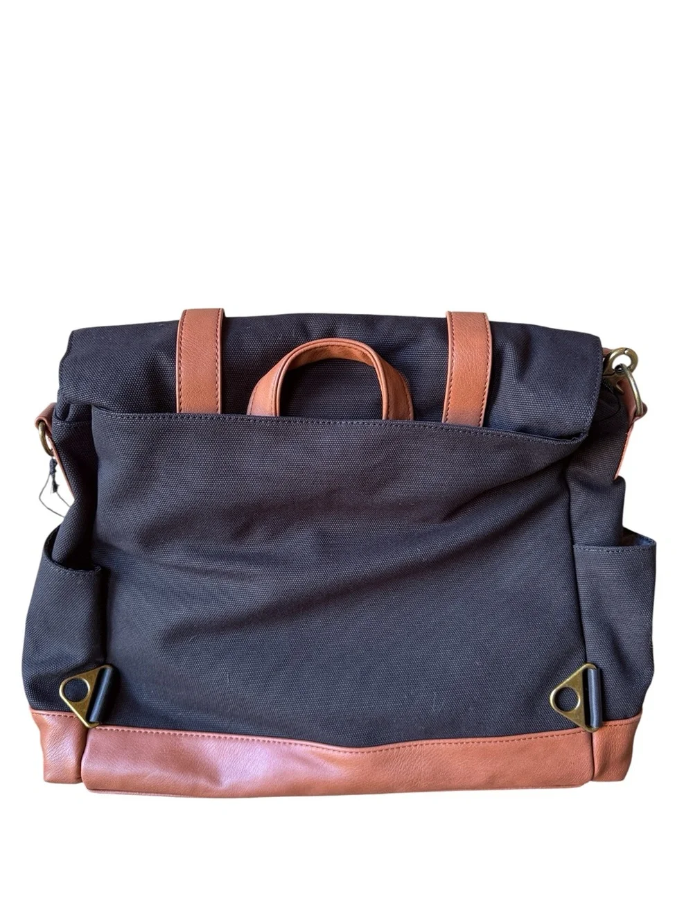 Bodomint Gender Neutral Nylon Vegan Leather Laptop Diaper Bag Multi Use Bag